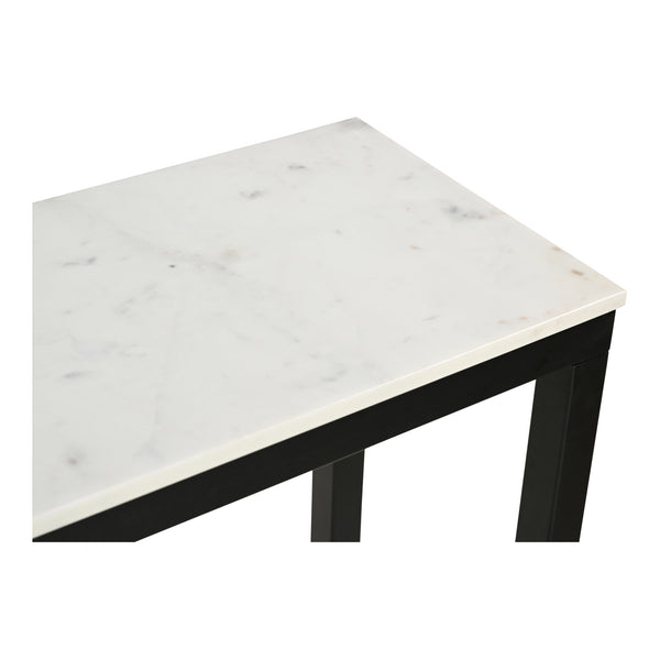 Moe's Home Parson Marble Console Table - Elegant Design With Natural Banswara Top And Sleek Black Frame White Marble Ky-1035-02-0