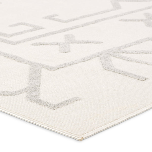 Jaipur Living Vibe by Jaipur Living Kasinda Geometric Tribal Polyester Indoor Outdoor Area Rug Cream 5'3"X7'6" RUG158488