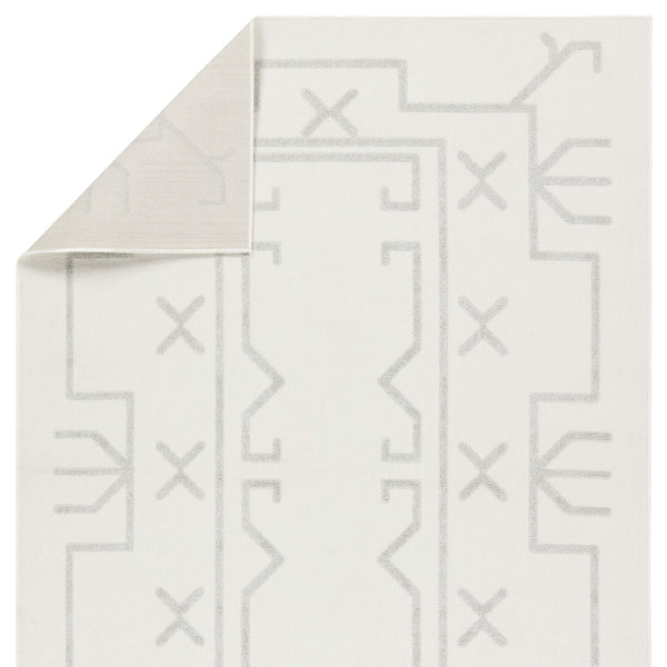 Jaipur Living Vibe by Jaipur Living Kasinda Geometric Tribal Polyester Indoor Outdoor Area Rug Cream 5'3"X7'6" RUG158488