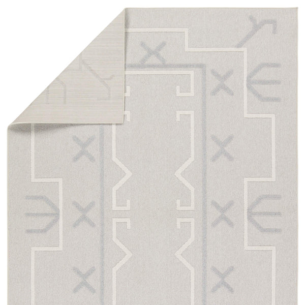 Jaipur Living Vibe by Jaipur Living Kasinda Geometric Tribal Polyester Indoor Outdoor Area Rug Gray 18"X18" RSW104687
