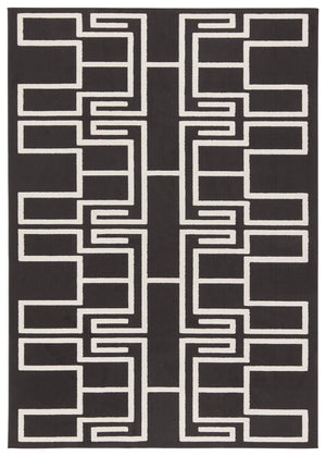 Jaipur Living Vibe by Jaipur Living Odion Bold Graphic Turkish Kars Polyester Indoor Outdoor Rug Black 6'7"X9'6" RUG158499