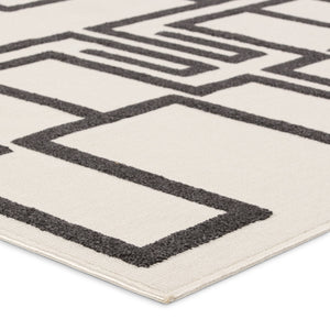 Jaipur Living Vibe by Jaipur Living Odion Bold Graphic Turkish Kars Polyester Indoor Outdoor Rug White 9'2"X11'9" RUG158506