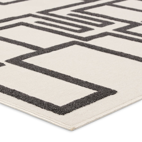 Jaipur Living Vibe by Jaipur Living Odion Bold Graphic Turkish Kars Polyester Indoor Outdoor Rug White 9'2"X11'9" RUG158506