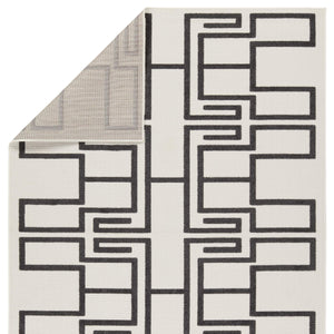 Jaipur Living Vibe by Jaipur Living Odion Bold Graphic Turkish Kars Polyester Indoor Outdoor Rug White 9'2"X11'9" RUG158506