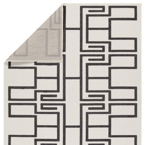 Jaipur Living Vibe by Jaipur Living Odion Bold Graphic Turkish Kars Polyester Indoor Outdoor Rug White 9'2"X11'9" RUG158506