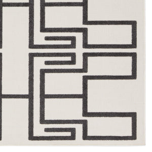 Jaipur Living Vibe by Jaipur Living Odion Bold Graphic Turkish Kars Polyester Indoor Outdoor Rug White 9'2"X11'9" RUG158506