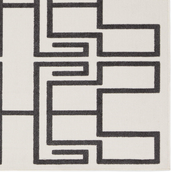 Jaipur Living Vibe by Jaipur Living Odion Bold Graphic Turkish Kars Polyester Indoor Outdoor Rug White 9'2"X11'9" RUG158506