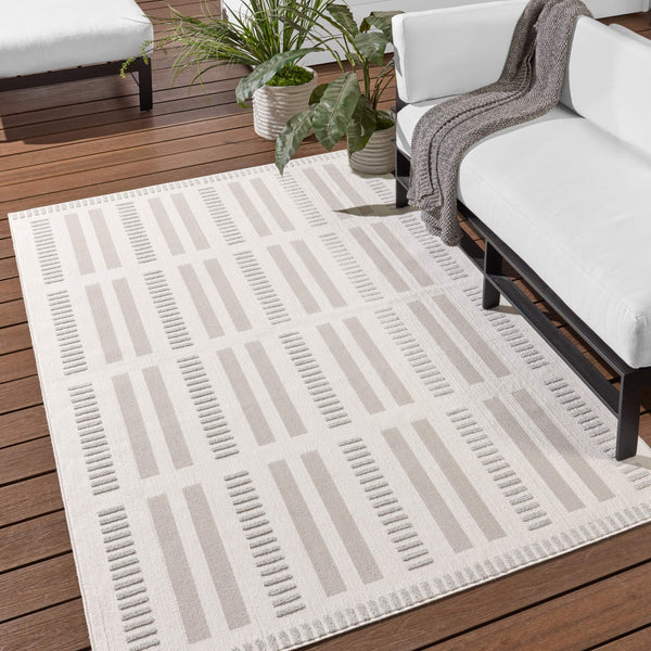 Jaipur Living Vibe by Jaipur Living Adisa Plush Polyester Stripe Rug for Indoor Outdoor Spaces 6'7"X9'6" RUG158509