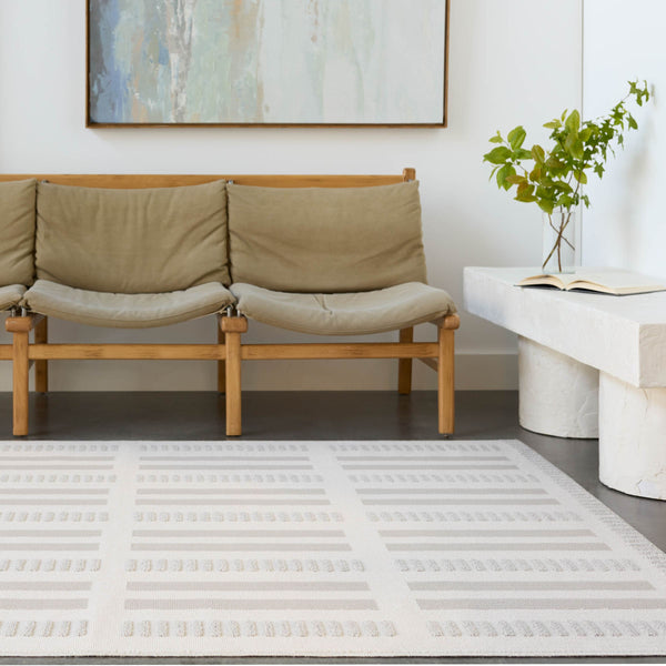 Jaipur Living Vibe by Jaipur Living Adisa Plush Polyester Stripe Rug for Indoor Outdoor Spaces 6'7"X9'6" RUG158509