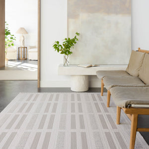 Jaipur Living Vibe by Jaipur Living Adisa Plush Polyester Stripe Rug for Indoor Outdoor Spaces 6'7"X9'6" RUG158509