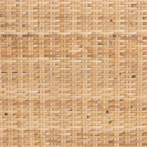 Bali & Pari Kalimantan Handcrafted Rattan and Mahogany Square Coffee Table with Shelf