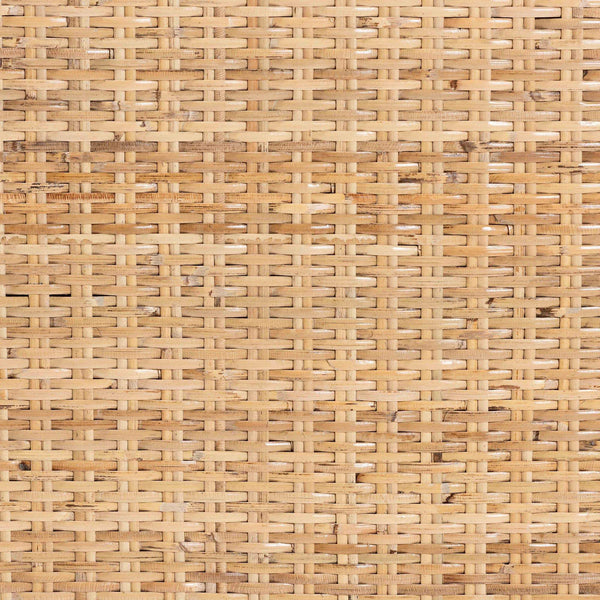 Bali & Pari Kalimantan Handcrafted Rattan and Mahogany Square Coffee Table with Shelf
