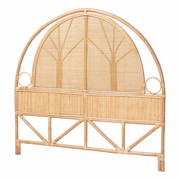 Baxton Studio Bali & Pari Kang Handcrafted Rattan Freestanding Arched Headboard for Boho Coastal Bedroom King Kang-Natural Rattan-HB-King