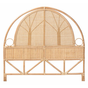 Bali & Pari Kang Handcrafted Rattan Freestanding Arched Headboard for Boho Coastal Bedroom