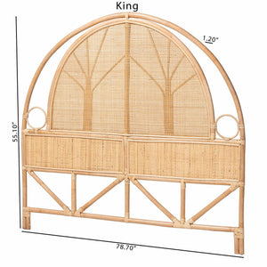 Bali & Pari Kang Handcrafted Rattan Freestanding Arched Headboard for Boho Coastal Bedroom