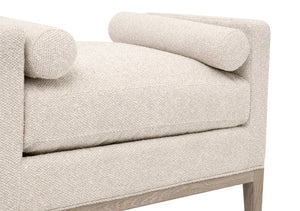 Essentials For Living Keaton Upholstered Accent Stool - Stylish Gray Oak Frame With Soft Livesmart Fabric & Bolster Pillows Livesmart Gellar,Linen,Natural Gray Oak Solid Oak Wood,Mdf,Plywood 6700-s.Lglin/Ng