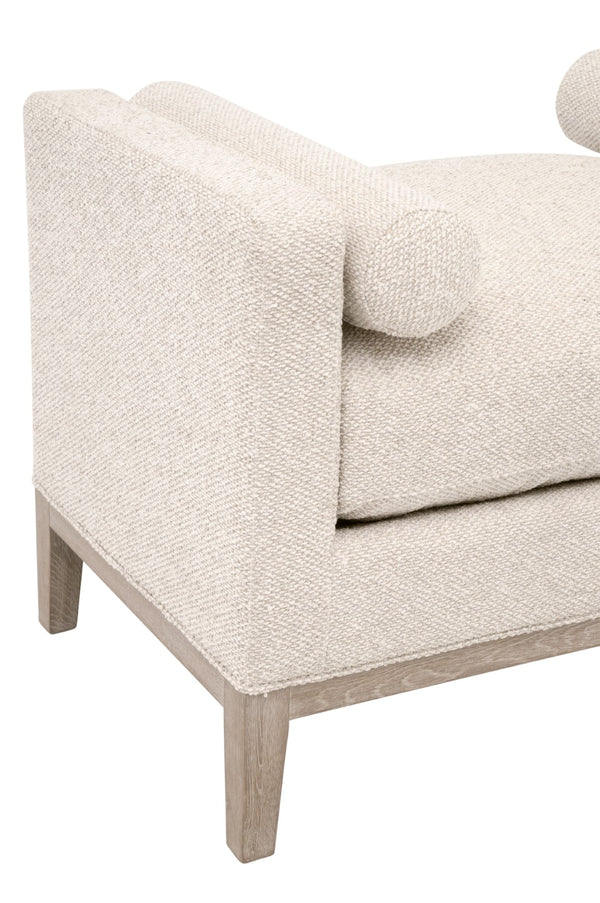 Essentials For Living Keaton Upholstered Accent Stool - Stylish Gray Oak Frame With Soft Livesmart Fabric & Bolster Pillows Livesmart Gellar,Linen,Natural Gray Oak Solid Oak Wood,Mdf,Plywood 6700-s.Lglin/Ng