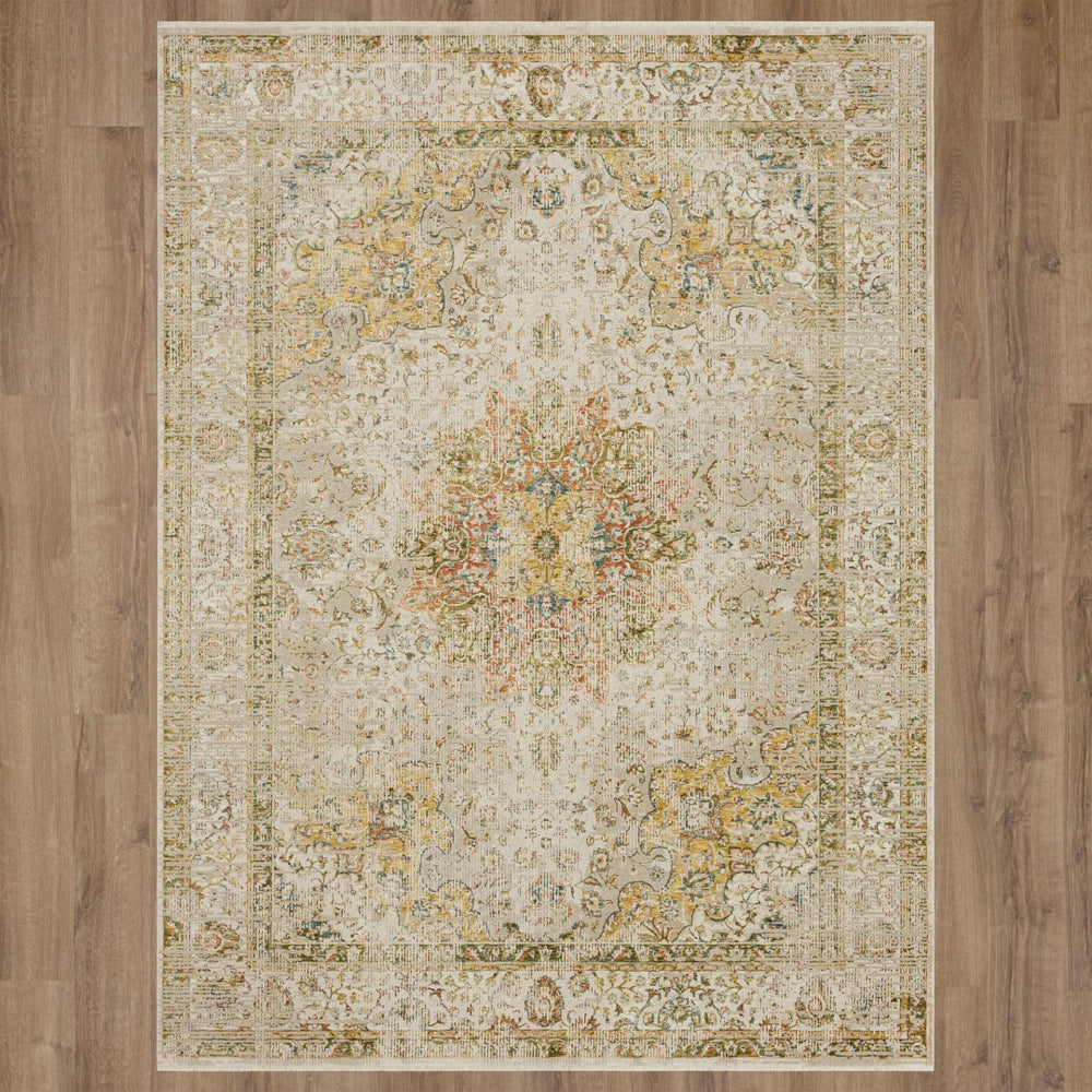 Karastan Rugs Memento Keepsake Machine Woven Polyester Area Rug Cream 10' x 14'