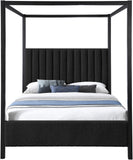 Kelly Black Boucle Fabric Full Bed KellyBlack-F Meridian Furniture