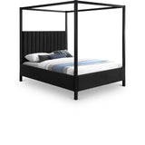 Kelly Black Boucle Fabric King Bed KellyBlack-K Meridian Furniture