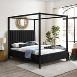 Kelly Black Boucle Fabric King Bed KellyBlack-K Meridian Furniture