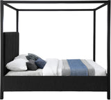 Kelly Black Boucle Fabric King Bed KellyBlack-K Meridian Furniture