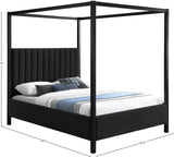 Kelly Black Boucle Fabric Queen Bed KellyBlack-Q Meridian Furniture