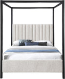 Kelly Cream Boucle Fabric King Bed KellyCream-K Meridian Furniture