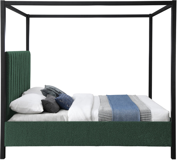 Kelly Green Boucle Fabric King Bed KellyGreen-K Meridian Furniture