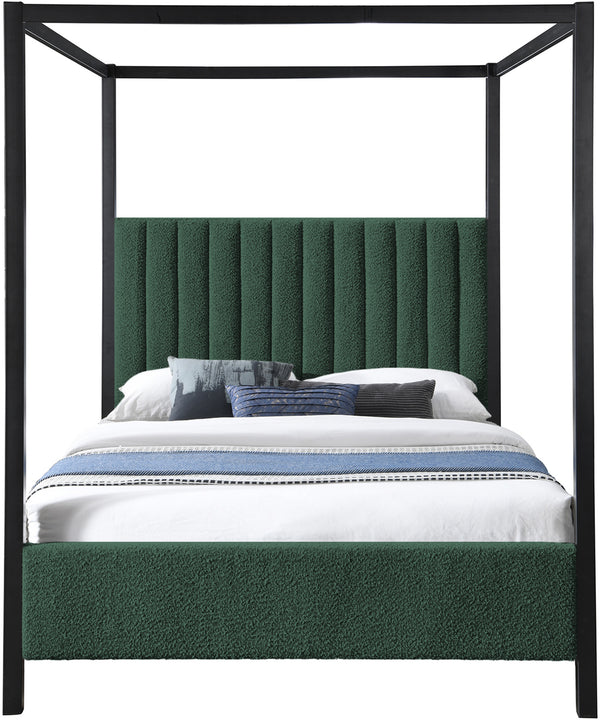 Kelly Green Boucle Fabric Queen Bed KellyGreen-Q Meridian Furniture