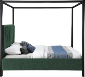 Kelly Green Boucle Fabric Queen Bed KellyGreen-Q Meridian Furniture