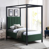 Kelly Green Boucle Fabric Twin Bed KellyGreen-T Meridian Furniture