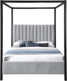 Kelly Grey Boucle Fabric King Bed KellyGrey-K Meridian Furniture