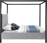 Kelly Grey Boucle Fabric King Bed KellyGrey-K Meridian Furniture