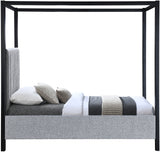 Kelly Grey Boucle Fabric Twin Bed KellyGrey-T Meridian Furniture