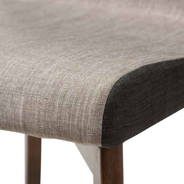 Baxton Studio Baxton Studio Kimberly Mid-Century Dining Chairs Set of 2 - Stylish Beige & Brown Upholstery Design Kimberly-Brown/Dark-Brown-DC