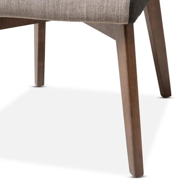 Baxton Studio Baxton Studio Kimberly Mid-Century Dining Chairs Set of 2 - Stylish Beige & Brown Upholstery Design Kimberly-Brown/Dark-Brown-DC