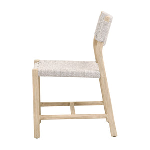 Essentials For Living Kitts Coastal Style Indoor/Outdoor Dining Chair Set Of 2 - Durable Teak Frame & Handwoven Rope Design White Speckle Twist Rope,Washed Ever Teak Solid Teak Wood 6835.Wht/W-et