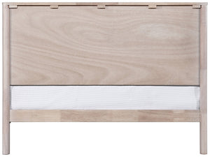 Meridian Furniture Kivo Solid Wood King Bed with Slatted Headboard and Mid-century Modern Bedroom Frame Appeal Natural KivoNatural-K