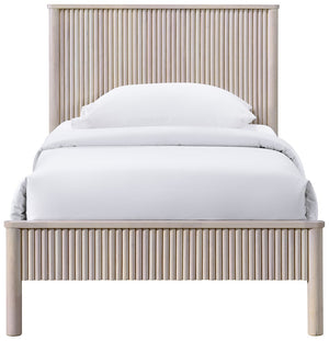 Meridian Furniture Kivo Solid Wood Twin Bed with Slatted Headboard for Modern and Mid-century Style Bedrooms Natural KivoNatural-T