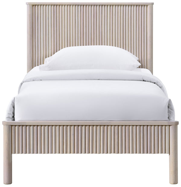 Meridian Furniture Kivo Solid Wood Twin Bed with Slatted Headboard for Modern and Mid-century Style Bedrooms Natural KivoNatural-T