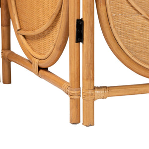 Bali & Pari Kiyoko Handwoven Natural Rattan Trifold Privacy Screen Boho Divider