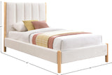 Kona Cream Polyester Fabric Twin Bed KonaCream-T Meridian Furniture