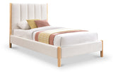 Kona Cream Polyester Fabric Twin Bed KonaCream-T Meridian Furniture