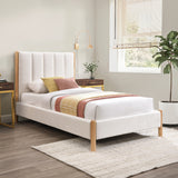 Kona Cream Polyester Fabric Twin Bed KonaCream-T Meridian Furniture