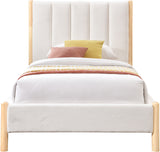 Kona Cream Polyester Fabric Twin Bed KonaCream-T Meridian Furniture