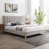 Kona Grey Polyester Fabric King Bed KonaGrey-K Meridian Furniture