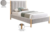 Kona Grey Polyester Fabric Twin Bed KonaGrey-T Meridian Furniture