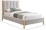 Kona Grey Polyester Fabric Twin Bed KonaGrey-T Meridian Furniture