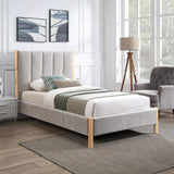 Kona Grey Polyester Fabric Twin Bed KonaGrey-T Meridian Furniture